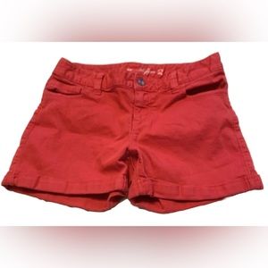 Tommy Hilfiger Women’s Size 2 Red Denim Jean Shorts Low Rise 5-Pocket Design